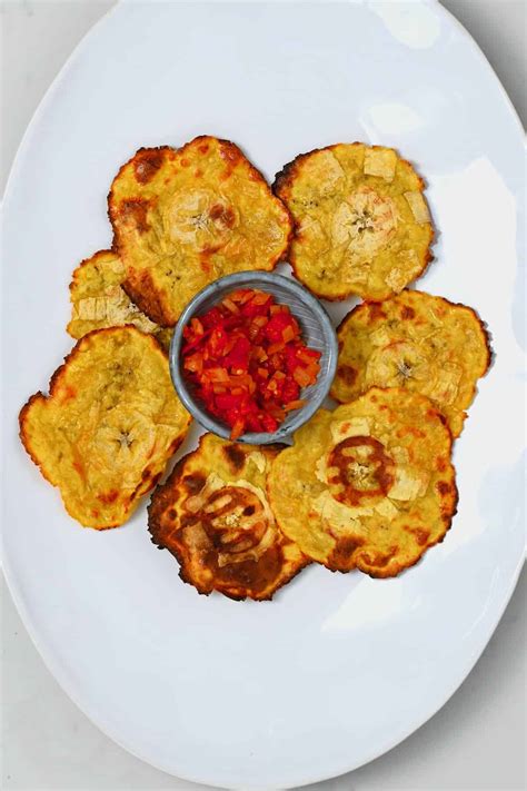 How To Make Tostones Healthier Bakedair Fried Green Plantain