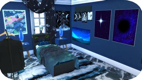 Galaxy And Space Themed Teenkid Bedroom The Sims 4 Speedbuild