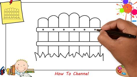 How To Draw A Fence Easy Step By Step For Kids Beginners Children