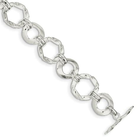 Icecarats 925 Sterling Silver Circle Link Bracelet 750 Inch Fancy