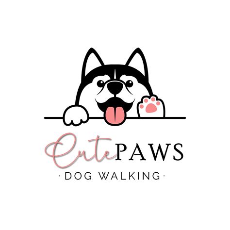 Cute Dog Walking Logo Personalized Pet Sitter Logo Pet Supplies Logo