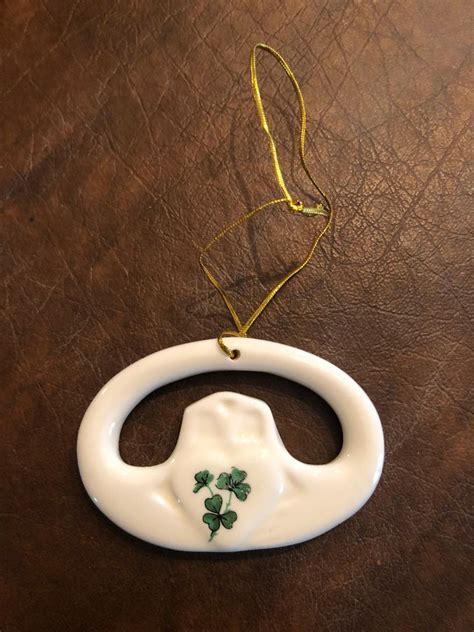 Ceramic Shamrock Claddagh Christmas Ornament 3″ Wide Kittys Irish Ts