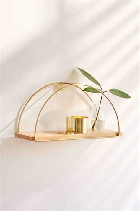 This exquisite lotus design square shape wall shelf brings a unique decor for your bare walls with a great utility. Darby Half Circle Wall Shelf | Circle wall shelf, Wall ...