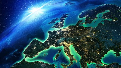 Europe At Night 🙂 Travel Space Continent Europe Earth View