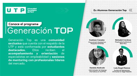 Generación Top Abre Su Primera Convocatoria Del 2022 Universidad Tecnológica Del Peru Utp