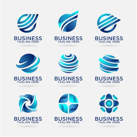 Coleção De Desenhos De Logotipo De Negócios Vetor Premium