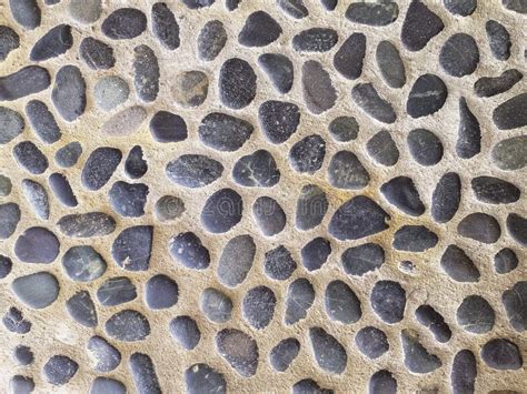 Stone Decorative Wall Texture Background Concrete Wall Embedded In