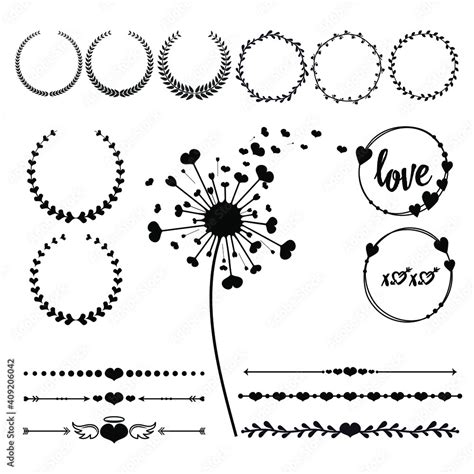 Vector Pattern Frame And Decor Elements Collection Floral Ornaments