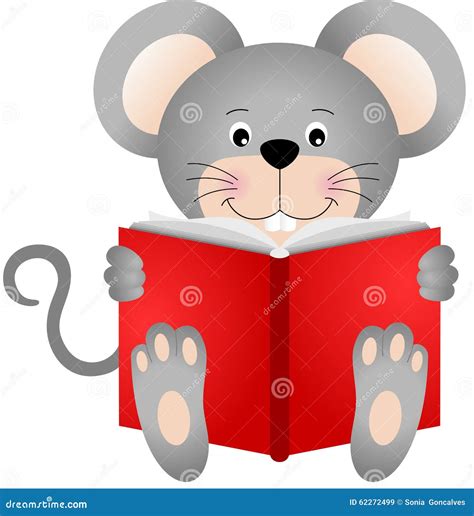 Cute Mouse Reading A Book Stock Vector Image 62272499