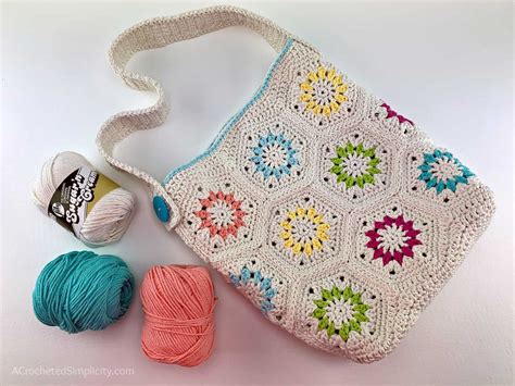 Crochet Pattern Square Scramble Sack Crochet Tote Bag
