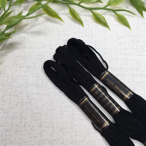 Pack Of 3 Black Embroidery Threads Emth 03 420 Etsy