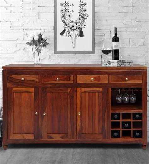 Buy Ashley Sheesham Wood Bar Cabinet In Walnut Finish At 54 Off By