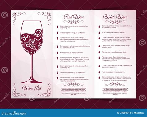 Carta De Vinos Plantilla