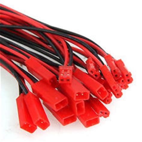 Pairs 2 Pin Jst Plug Socket Connector Cable Red Black Mikroelectron