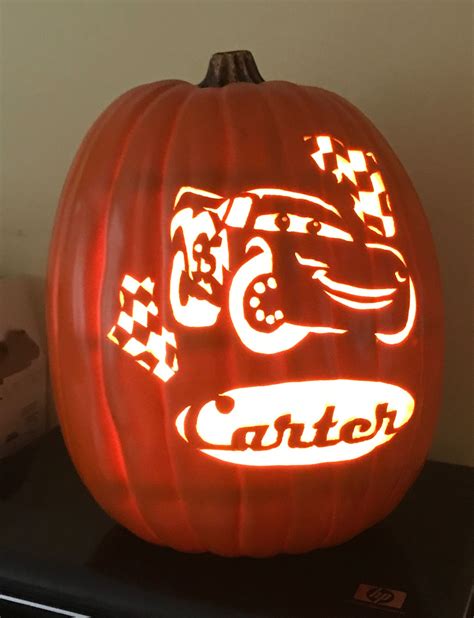 Lightning Mcqueen Cars Pumpkin Carving Halloween Pumpkins Carvings