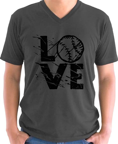 Vizor Mens Basball Fans Love Baseball Graphic V Neck T Shirts Tops Cheer Baseball