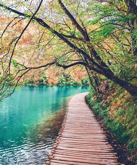 Wooden Path Plitvice Lake Croatia Plitvice Lakes Plitvice Lakes