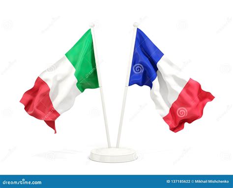 Two Waving Flags Of Italy And France Stock Illustration Illustration