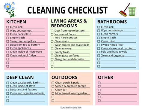 Printable Cleaning Schedule Spring Daily And Weekly Checklists Diy