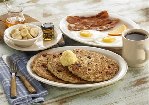 Healthy breakfast at cracker barrel. Cracker Barrel Six Grain & Granola Pancake Breakfast = YUM ...