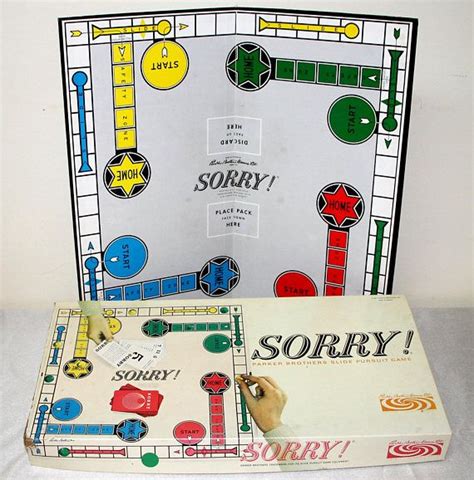 Vintage Sorry Board Game 1964 Parker Brothers Slide Pursuit Etsy