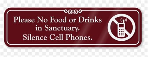 Please No Food Or Drinks In Sanctuary Sign Sign Free Transparent