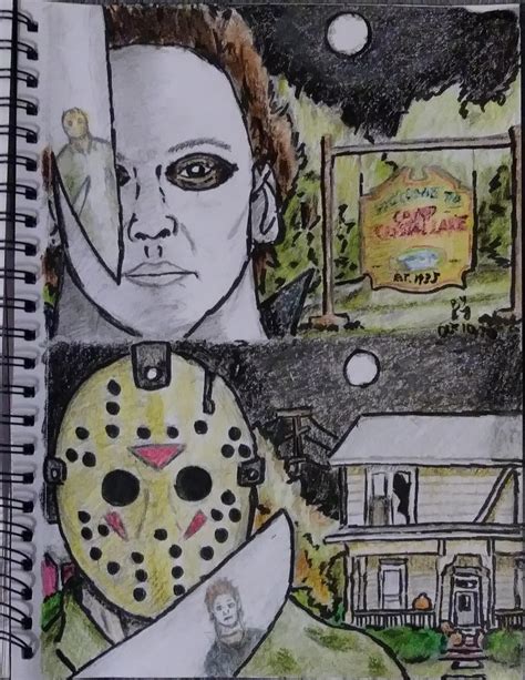 My Drawing Of Michael Myers Vs Jason Rhalloweenmovies