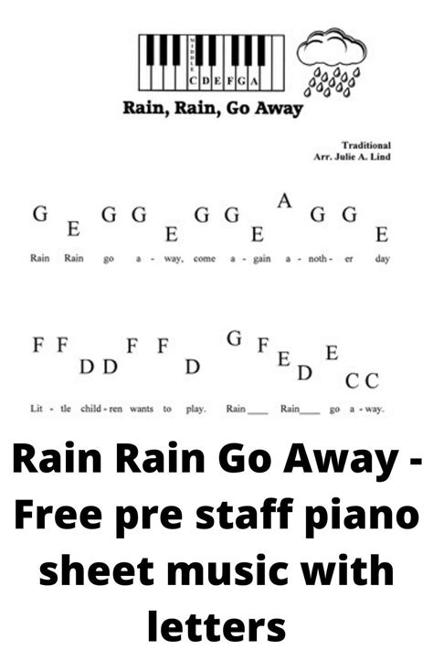 These 5 popular piano songs with lyrics and letters are easy to play for beginners of all ages. Piano Song Download Rain Rain Go Away - Free pre staff piano sheet music with letters | Piano ...