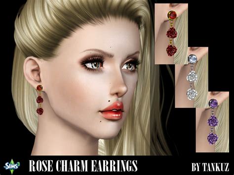 Tankuz Sims 3 Blog The Sims 3 Rose Charm Earrings By Tankuz