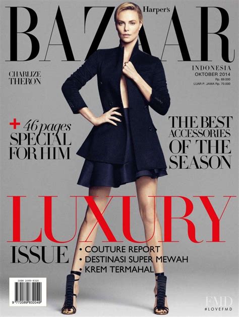 Cover Of Harpers Bazaar Indonesia With Charlize Theron October 2014
