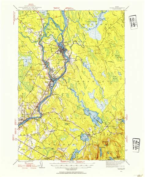 Orono Maine 1944 1954 Usgs Old Topo Map Reprint 15x15 Me Quad 460719