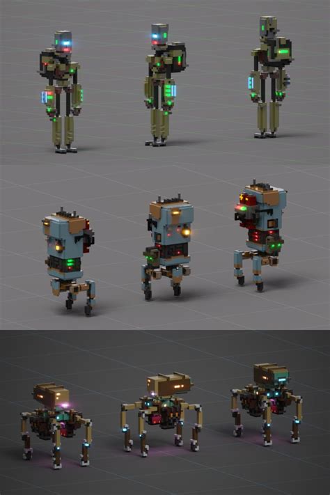 Browse our database of hundreds of pixel art tutorials on all different subjects, filter and the biggest collection of pixel art tutorials on the net! 9 Voxel robot for games | Voxel games, Cool robots, Pixel art