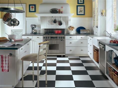 Decorative Retro Kitchen Flooring Yellow Vintage Ideas With Black