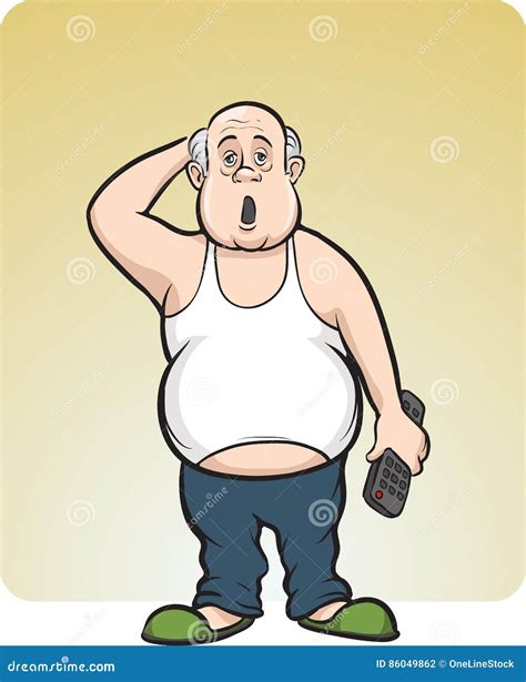 Cartoon Lazy Fat Man Stock Vector Illustration Of Stereotype 86049862