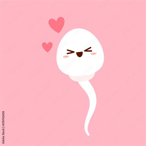 Vetor De Cute Happy Funny Sperm Cell And Ovum Vector Flat Line Cartoon Illustration
