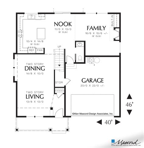 Mascord House Plan 22125 The Afton Main Floor Plan House Plans