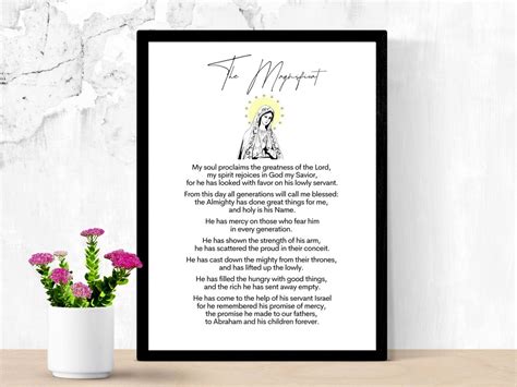 The Magnificat Song Of Mary Printable Virgin Mary Prayer Art Print