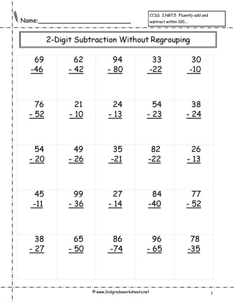 Help them practice subtracting numbers by having them fill in these worksheets. two digit subtraction without regrouping worksheet | Math ...