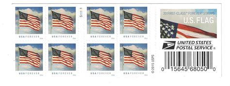 Usps Us Flag 2016 Forever Stamps Book Of 20 Ebay