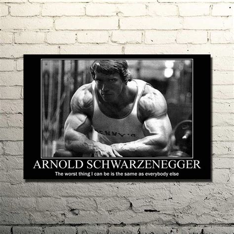 Arnold Schwarzenegger Bodybuilding Motivational Quote Silk Poster Print