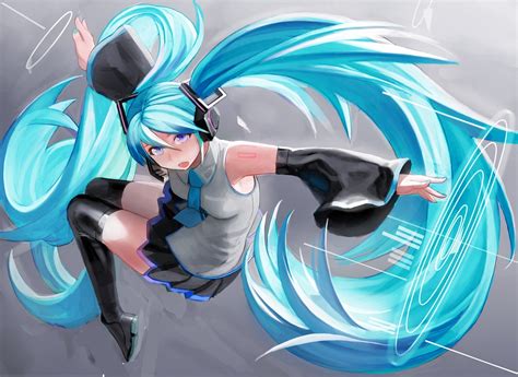 Wallpaper Illustration Anime Blue Vocaloid Hatsune Miku Screenshot Mecha Computer