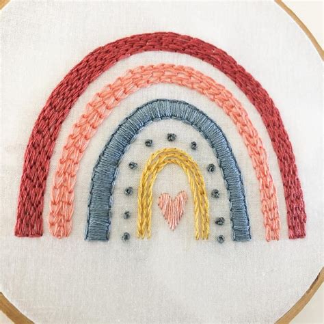Rainbow Hand Embroidery Pattern Digital Pdf Pattern Etsy Embroidery