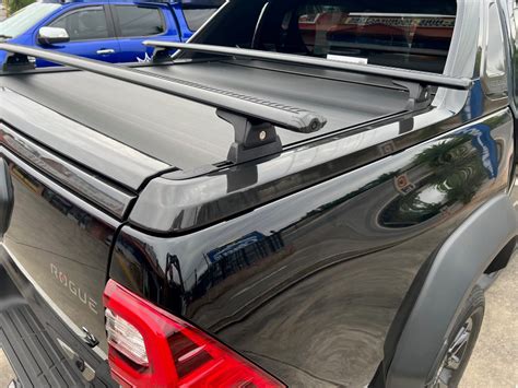 Toyota Hilux Rouge Dual Cab Rear Tub Rhino Rack Black Vortex Bars 2