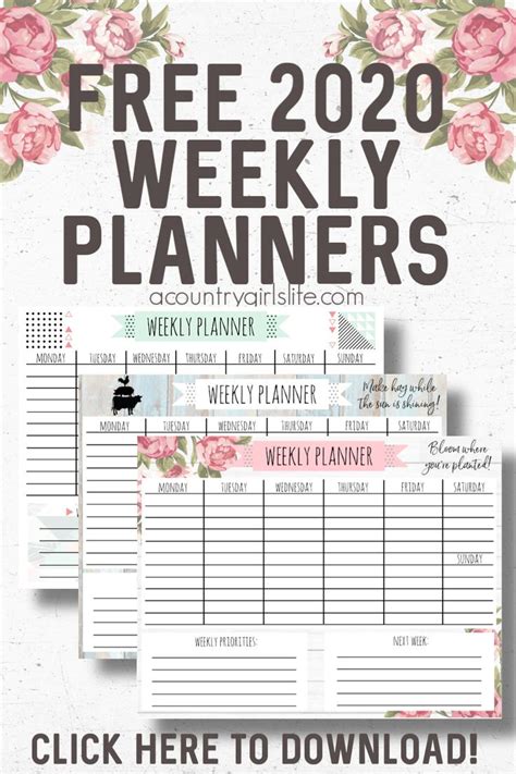 Free Printable Weekly Calendar For Every Style Happy Planner Free