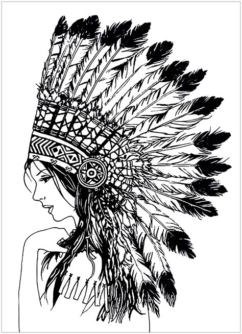 Beautiful indian woman - Beautiful Indian woman (Native American), with