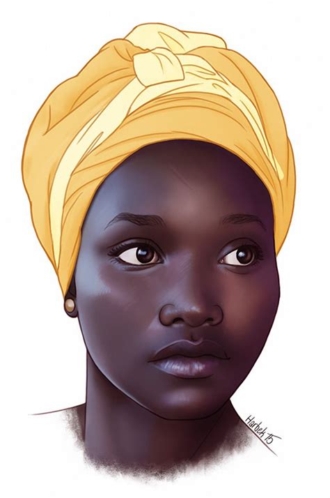 Kristine Harbek 2015 Female Head African Black Woman Face Portrait Digital Black Love Art
