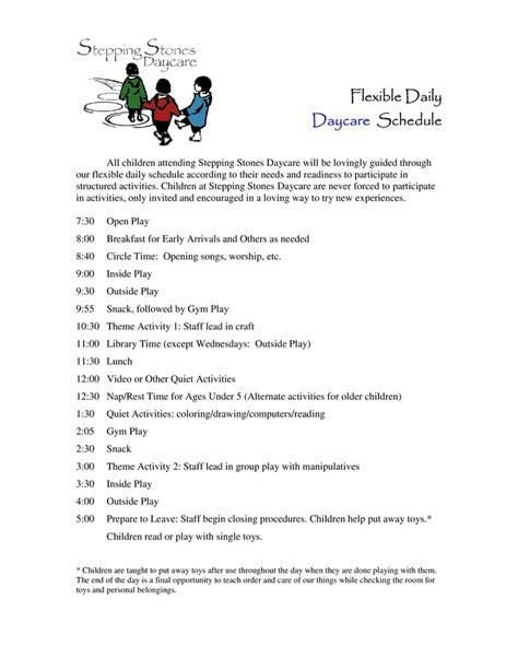 Daily Daycare Schedule How To Create A Daily Daycare Schedule
