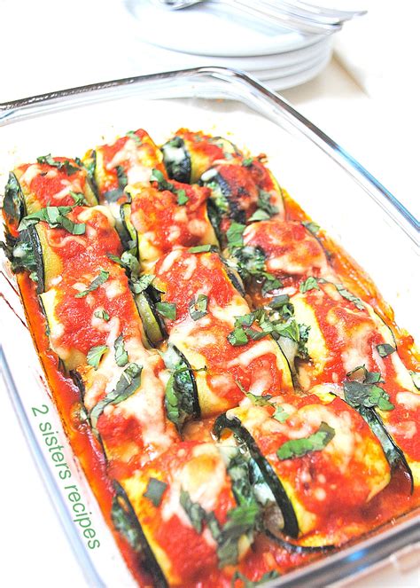 Add all recipes to shopping list. Zucchini Rollatini with Spinach and Cheese - 2 Sisters ...