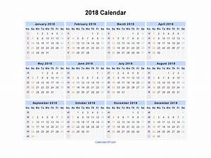 2018 Calendar Blank Printable Calendar Template In Pdf Word Excel