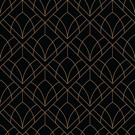 Black And Gold Art Deco Geometric Pattern 686312 Vector